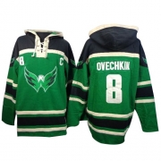 Alex Ovechkin Washington Capitals Old Time Hockey Men's Authentic St. Patrick's Day McNary Lace Hoodie Jersey - Green