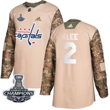 Ken Klee Washington Capitals Adidas Youth Authentic Veterans Day Practice 2018 Stanley Cup Champions Patch Jersey - Camo