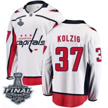 Olaf Kolzig Washington Capitals Fanatics Branded Youth Breakaway Away 2018 Stanley Cup Final Patch Jersey - White