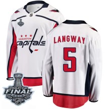 Rod Langway Washington Capitals Fanatics Branded Youth Breakaway Away 2018 Stanley Cup Final Patch Jersey - White
