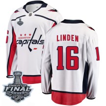 Trevor Linden Washington Capitals Fanatics Branded Youth Breakaway Away 2018 Stanley Cup Final Patch Jersey - White