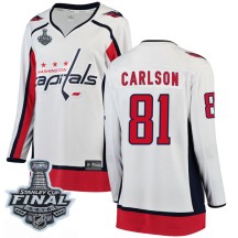 Adam Carlson Washington Capitals Fanatics Branded Women's Breakaway Away 2018 Stanley Cup Final Patch Jersey - White