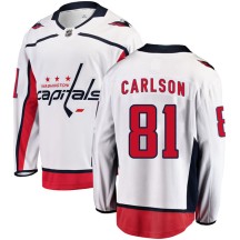 Adam Carlson Washington Capitals Fanatics Branded Youth Breakaway Away Jersey - White