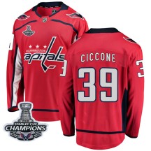 Enrico Ciccone Washington Capitals Fanatics Branded Youth Breakaway Home 2018 Stanley Cup Champions Patch Jersey - Red