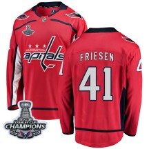 Jeff Friesen Washington Capitals Fanatics Branded Youth Breakaway Home 2018 Stanley Cup Champions Patch Jersey - Red