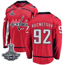 Evgeny Kuznetsov Washington Capitals Fanatics Branded Youth Breakaway Home 2018 Stanley Cup Champions Patch Jersey - Red