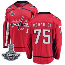Tim McGauley Washington Capitals Fanatics Branded Youth Breakaway Home 2018 Stanley Cup Champions Patch Jersey - Red