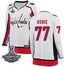T.J. Oshie Washington Capitals Fanatics Branded Women's Breakaway Away 2018 Stanley Cup Champions Patch Jersey - White