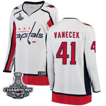 Vitek Vanecek Washington Capitals Fanatics Branded Women's Breakaway Away 2018 Stanley Cup Champions Patch Jersey - White