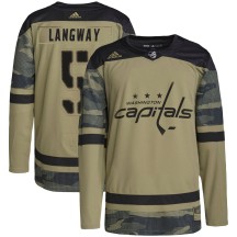 Rod Langway Washington Capitals Adidas Men's Authentic Military Appreciation Practice Jersey - Camo