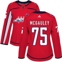 Tim McGauley Washington Capitals Adidas Women's Authentic Home Jersey - Red