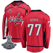 T.J. Oshie Washington Capitals Fanatics Branded Men's Breakaway Home 2018 Stanley Cup Champions Patch Jersey - Red