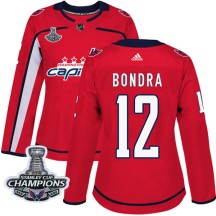 Peter Bondra Washington Capitals Adidas Women's Authentic Home 2018 Stanley Cup Champions Patch Jersey - Red