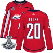Lars Eller Washington Capitals Adidas Women's Authentic Home 2018 Stanley Cup Champions Patch Jersey - Red