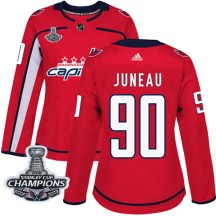 Joe Juneau Washington Capitals Adidas Women's Authentic Home 2018 Stanley Cup Champions Patch Jersey - Red
