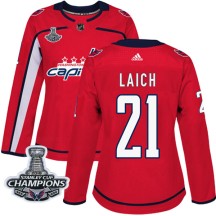 Brooks Laich Washington Capitals Adidas Women's Authentic Home 2018 Stanley Cup Champions Patch Jersey - Red