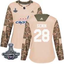 Alexander Semin Washington Capitals Adidas Women's Authentic Veterans Day Practice 2018 Stanley Cup Champions Patch Jersey - Cam