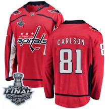 Adam Carlson Washington Capitals Fanatics Branded Youth Breakaway Home 2018 Stanley Cup Final Patch Jersey - Red