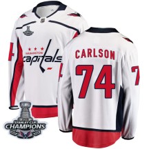 John Carlson Washington Capitals Fanatics Branded Men's Breakaway Away 2018 Stanley Cup Champions Patch Jersey - White