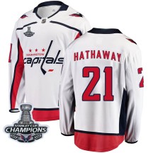 Garnet Hathaway Washington Capitals Fanatics Branded Men's Breakaway Away 2018 Stanley Cup Champions Patch Jersey - White