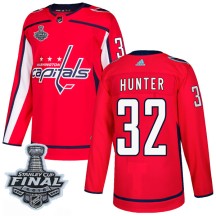 Dale Hunter Washington Capitals Adidas Youth Authentic Home 2018 Stanley Cup Final Patch Jersey - Red