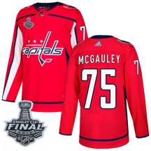 Tim McGauley Washington Capitals Adidas Youth Authentic Home 2018 Stanley Cup Final Patch Jersey - Red