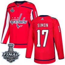Chris Simon Washington Capitals Adidas Youth Authentic Home 2018 Stanley Cup Final Patch Jersey - Red