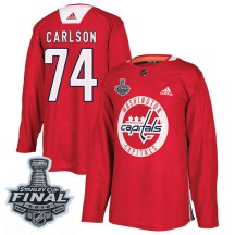John Carlson Washington Capitals Adidas Youth Authentic Practice 2018 Stanley Cup Final Patch Jersey - Red