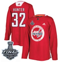 Dale Hunter Washington Capitals Adidas Youth Authentic Practice 2018 Stanley Cup Final Patch Jersey - Red