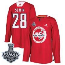 Alexander Semin Washington Capitals Adidas Youth Authentic Practice 2018 Stanley Cup Final Patch Jersey - Red