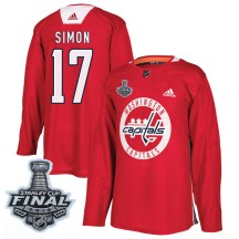 Chris Simon Washington Capitals Adidas Youth Authentic Practice 2018 Stanley Cup Final Patch Jersey - Red