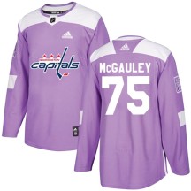 Tim McGauley Washington Capitals Adidas Men's Authentic Fights Cancer Practice Jersey - Purple