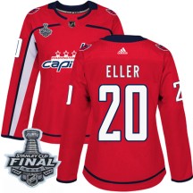 Lars Eller Washington Capitals Adidas Women's Authentic Home 2018 Stanley Cup Final Patch Jersey - Red