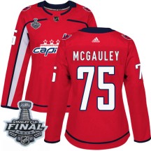 Tim McGauley Washington Capitals Adidas Women's Authentic Home 2018 Stanley Cup Final Patch Jersey - Red