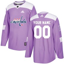 Custom Washington Capitals Adidas Youth Authentic Fights Cancer Practice Jersey - Purple
