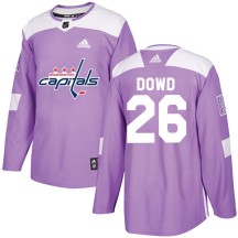 Nic Dowd Washington Capitals Adidas Youth Authentic Fights Cancer Practice Jersey - Purple