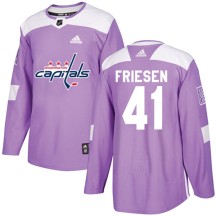 Jeff Friesen Washington Capitals Adidas Youth Authentic Fights Cancer Practice Jersey - Purple