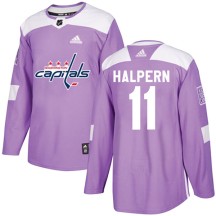 Jeff Halpern Washington Capitals Adidas Youth Authentic Fights Cancer Practice Jersey - Purple