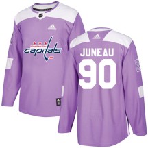 Joe Juneau Washington Capitals Adidas Youth Authentic Fights Cancer Practice Jersey - Purple