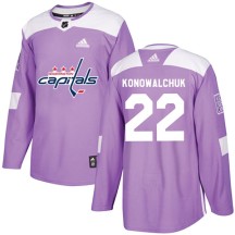 Steve Konowalchuk Washington Capitals Adidas Youth Authentic Fights Cancer Practice Jersey - Purple