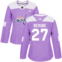 Craig Berube Washington Capitals Adidas Women's Authentic Fights Cancer Practice Jersey - Purple