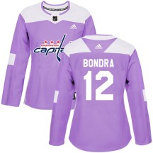 Peter Bondra Washington Capitals Adidas Women's Authentic Fights Cancer Practice Jersey - Purple