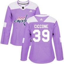 Enrico Ciccone Washington Capitals Adidas Women's Authentic Fights Cancer Practice Jersey - Purple
