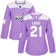 Brooks Laich Washington Capitals Adidas Women's Authentic Fights Cancer Practice Jersey - Purple