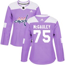 Tim McGauley Washington Capitals Adidas Women's Authentic Fights Cancer Practice Jersey - Purple