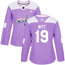 Brendan Witt Washington Capitals Adidas Women's Authentic Fights Cancer Practice Jersey - Purple