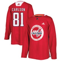 Adam Carlson Washington Capitals Adidas Youth Authentic Practice Jersey - Red