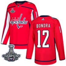 Peter Bondra Washington Capitals Adidas Youth Authentic Home 2018 Stanley Cup Champions Patch Jersey - Red