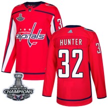 Dale Hunter Washington Capitals Adidas Youth Authentic Home 2018 Stanley Cup Champions Patch Jersey - Red