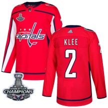 Ken Klee Washington Capitals Adidas Youth Authentic Home 2018 Stanley Cup Champions Patch Jersey - Red
